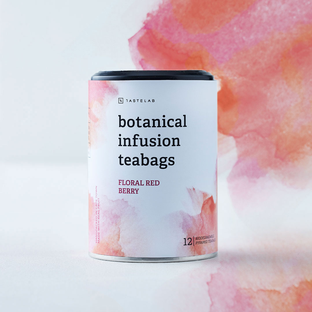 Botanical袋泡茶果茶花茶包裝設計“漸變水墨水彩”插畫