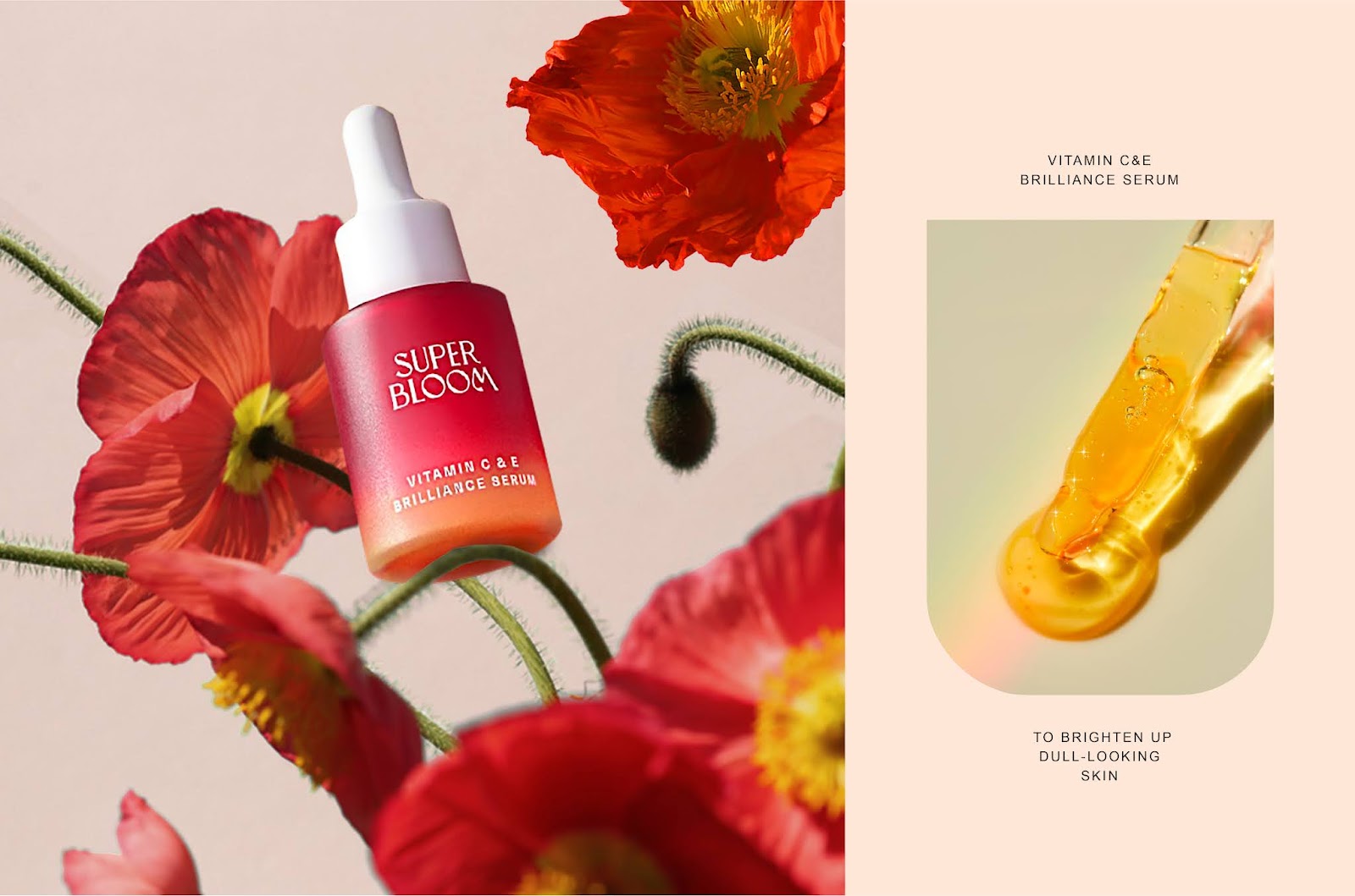 Superbloom 純植物素化妝品包裝設計，漸變水彩綻放女性美麗