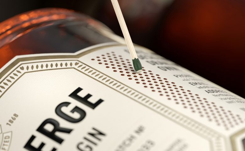 高端風格Flamberg 杜松子酒藥酒包裝設計禮盒設計，包含35種植物