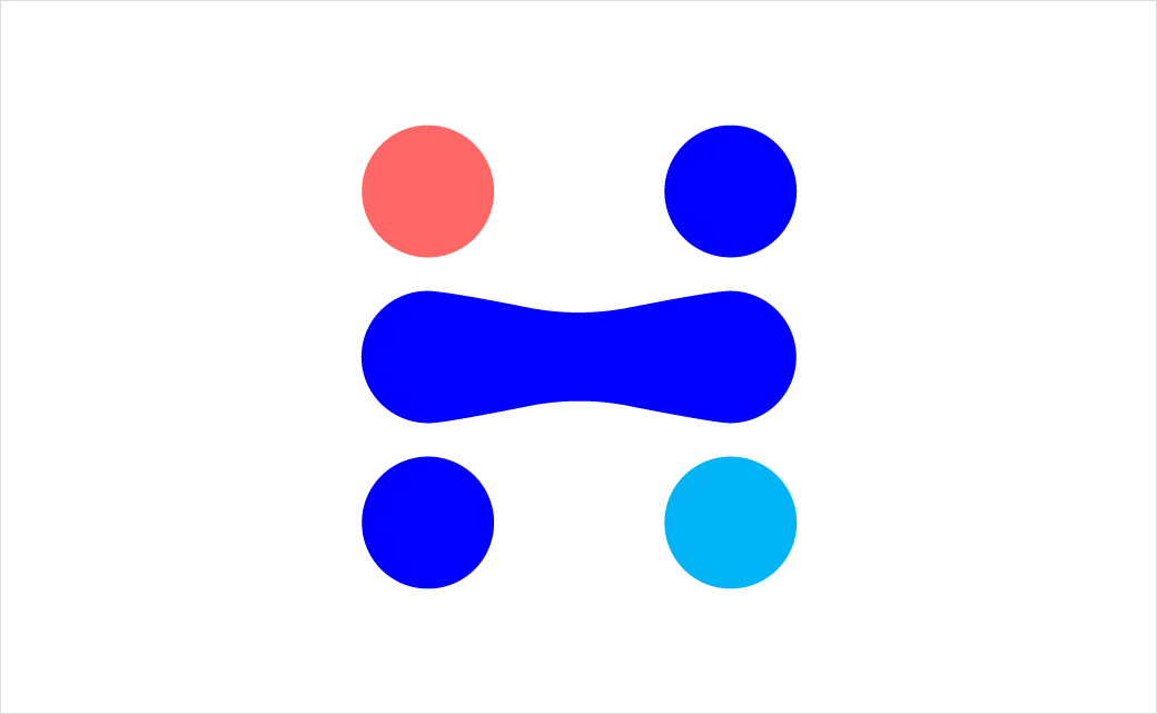 Included Health在線虛擬醫療科技公司logo設計，基因元素+四個小圓點組成H字母