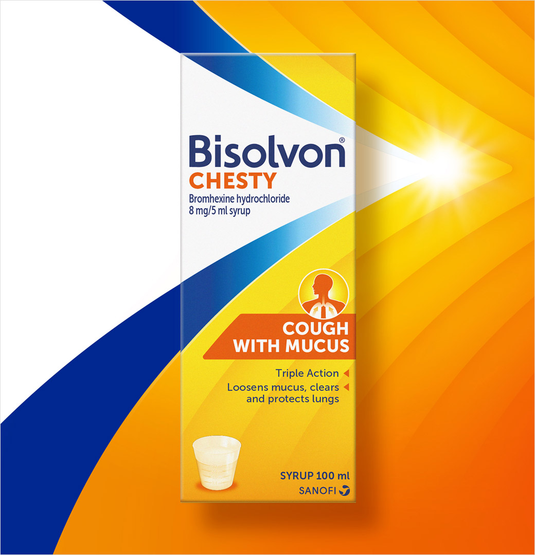 賽諾菲Sanofi止咳藥品牌logo設計包裝設計，多層箭頭元素