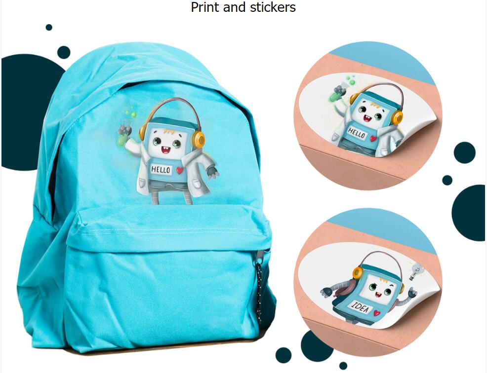 ALEKS 機器人卡通人物設計，書包造型