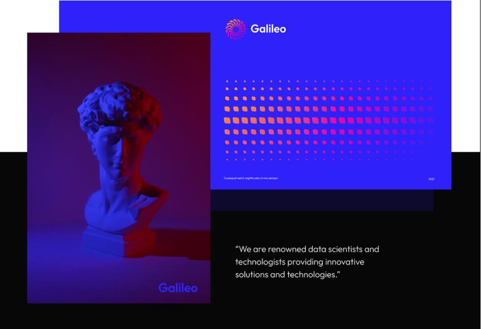 Galileo 人工智能初創公司logo設計vi設計，酷炫科技風格