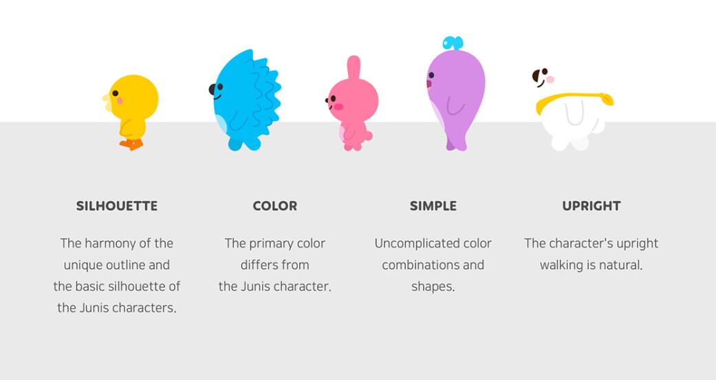 JUNIVER 幼兒園學校“白熊兔子刺猬鴨子海豚狐貍毛毛蟲”家族吉祥物設計