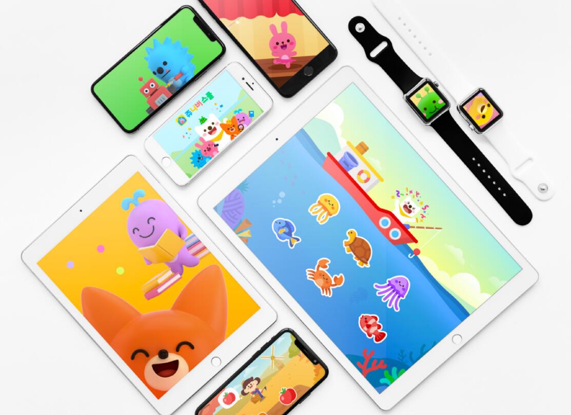 JUNIVER 幼兒園學校“白熊兔子刺猬鴨子海豚狐貍毛毛蟲”家族吉祥物設計