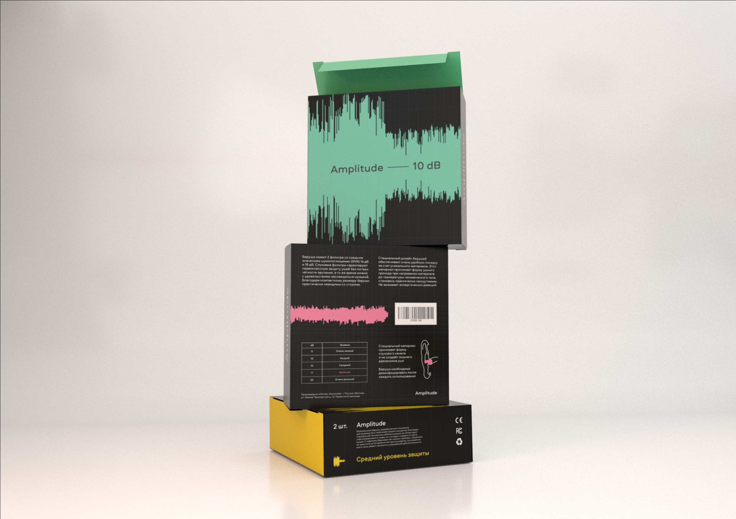 AMPLITUDE音樂家耳機包裝設計“音波”元素