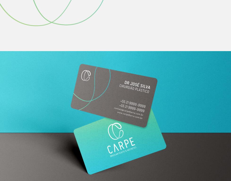 CARPE 美容整形塑形醫院logo設計vi設計，線條字母c