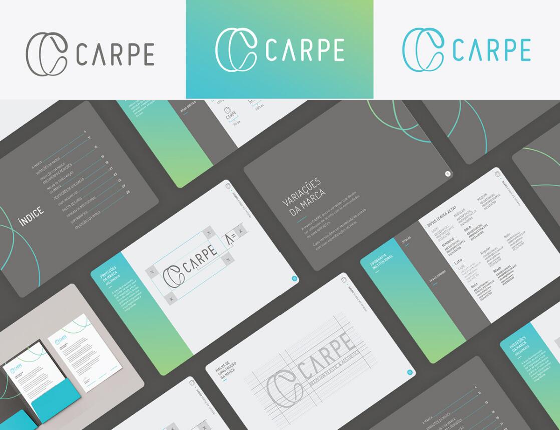 CARPE 醫療美容整形塑形醫院logo設計vi設計，線條字母c