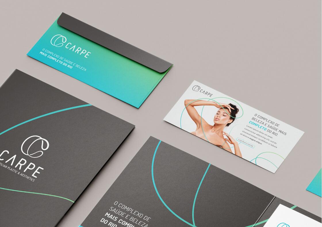 CARPE 美容整形塑形醫院logo設計vi設計，線條字母c