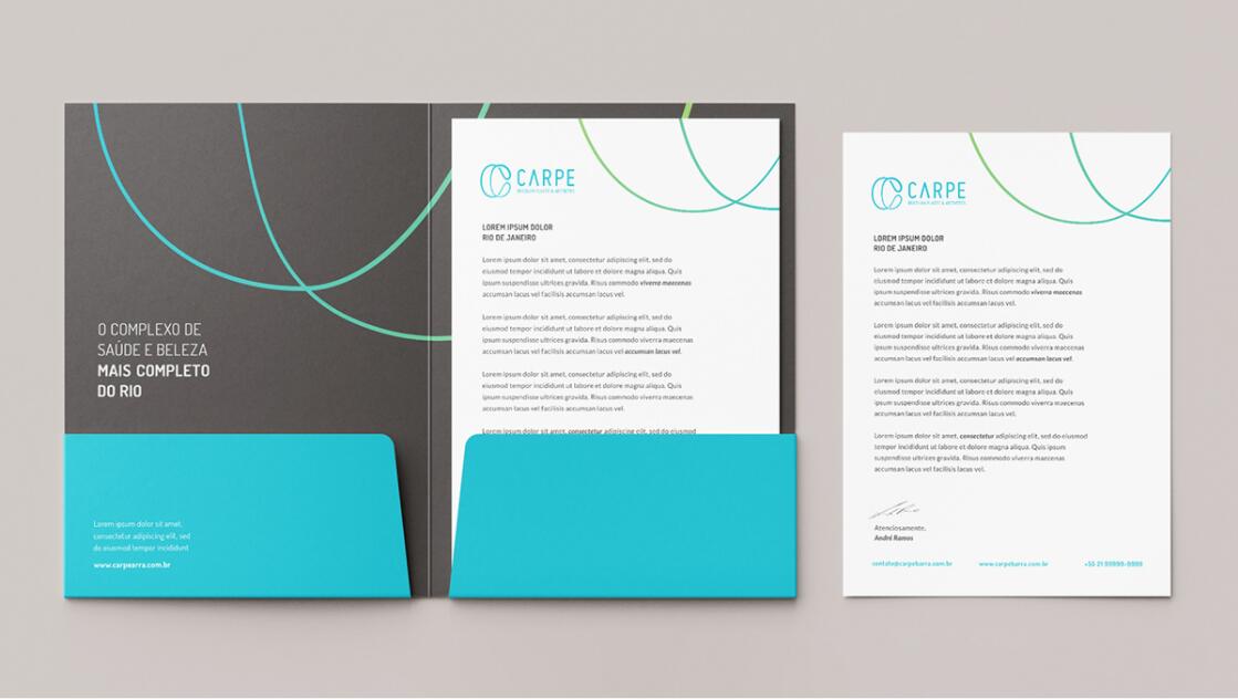 CARPE 美容整形塑形醫院logo設計vi設計，線條字母c