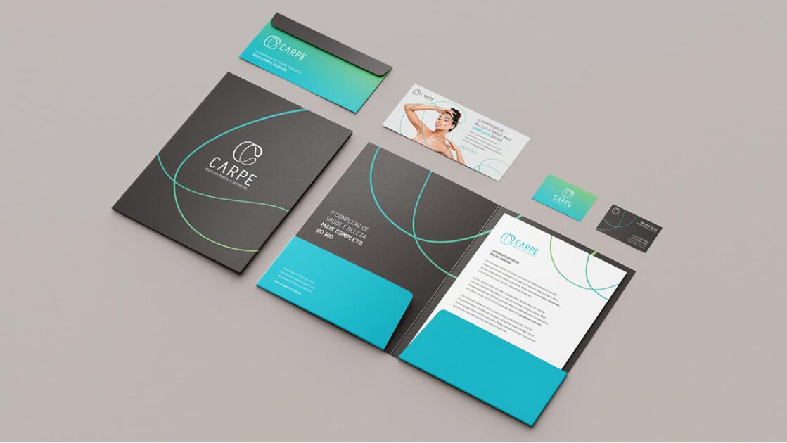 CARPE 美容整形塑形醫院logo設計vi設計，線條字母c