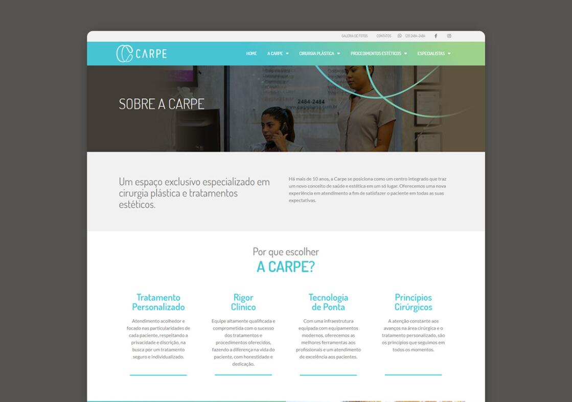 CARPE 美容整形塑形醫院logo設計vi設計，線條字母c