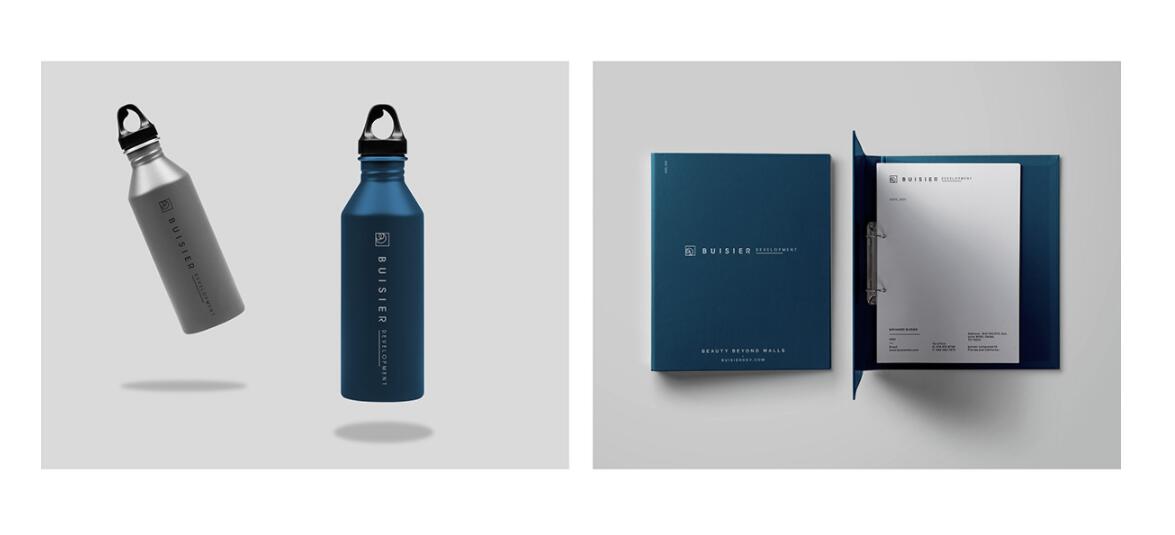 Buisier 別墅地產項目logo設計vi形象設計，B+D字母+方框