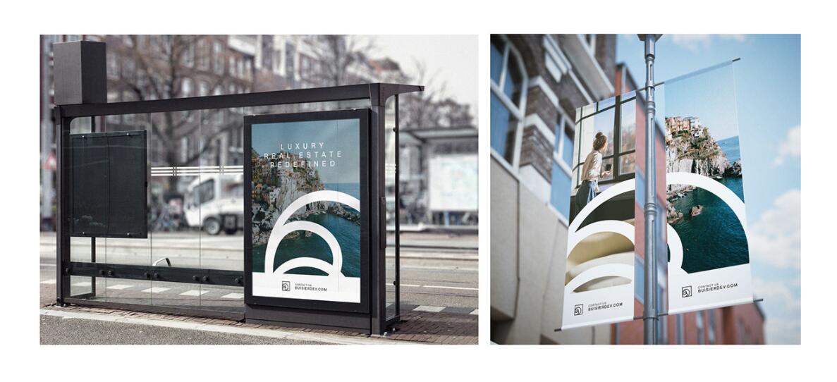 Buisier 別墅地產項目logo設計vi形象設計，B+D字母+方框