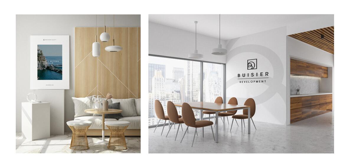 Buisier 別墅地產項目logo設計vi形象設計，B+D字母+方框