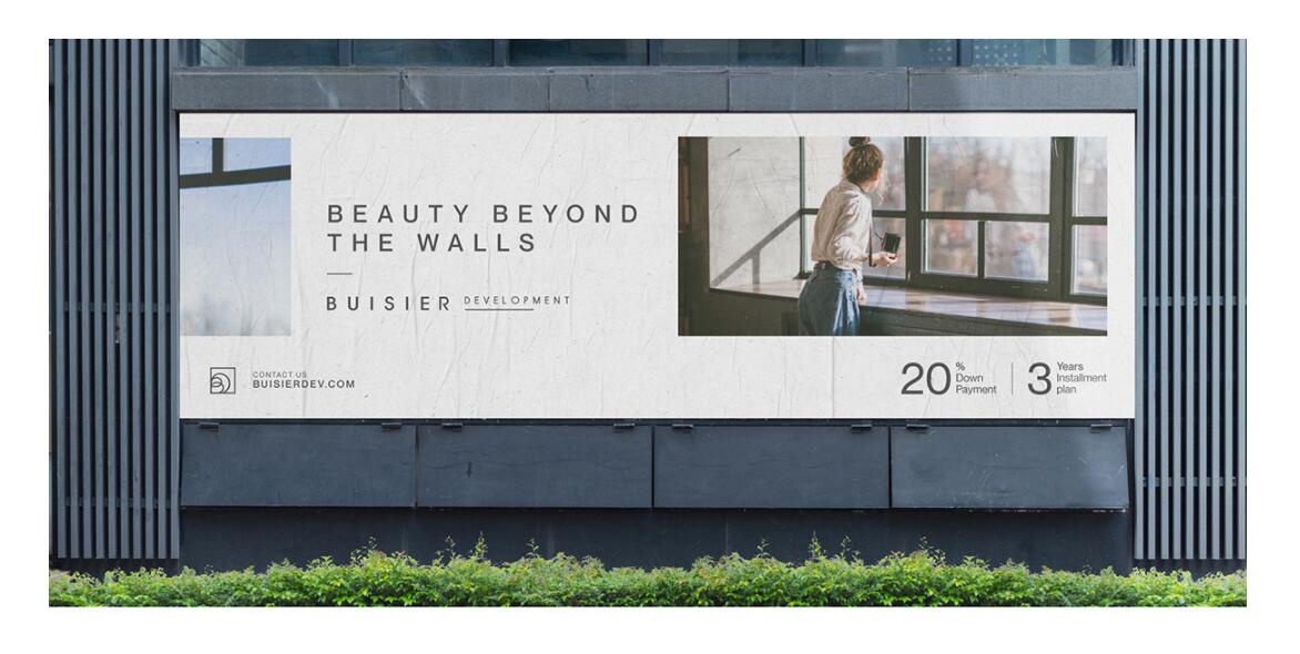 Buisier 別墅地產項目logo設計vi形象設計，B+D字母+方框