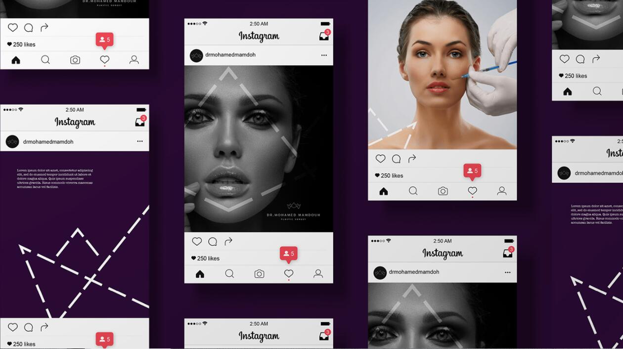 M.Aesthtics 醫療美容整形醫院logo設計品牌形象vi設計“虛線”元素