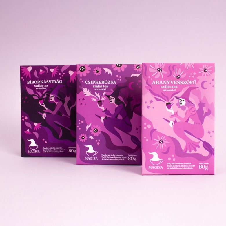 Magisa年輕女士涼茶包裝設(shè)計(jì)“算命的女巫”插畫