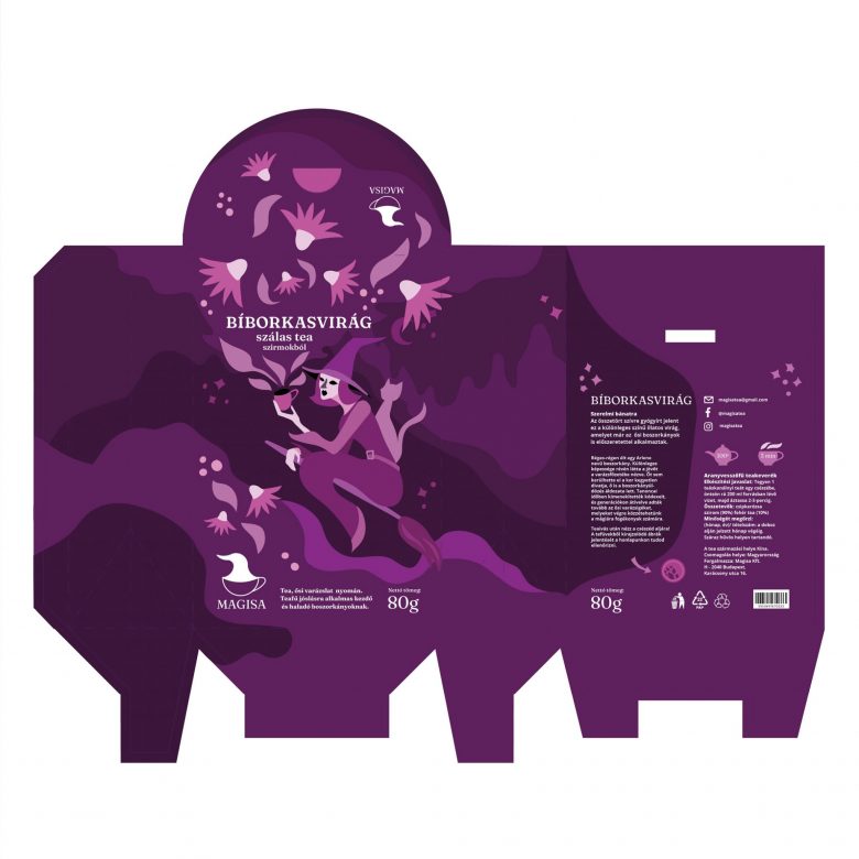 Magisa年輕女士涼茶包裝設(shè)計(jì)“算命的女巫”插畫