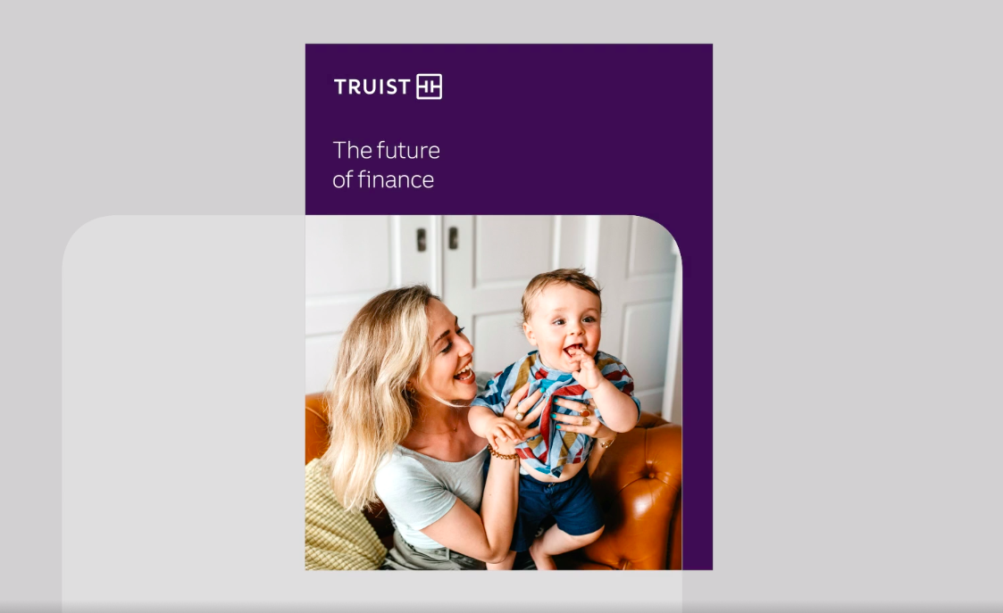 Truist 銀行金融品牌創建品牌命名logo設計vi設計，兩個字母T+圓角方形版式