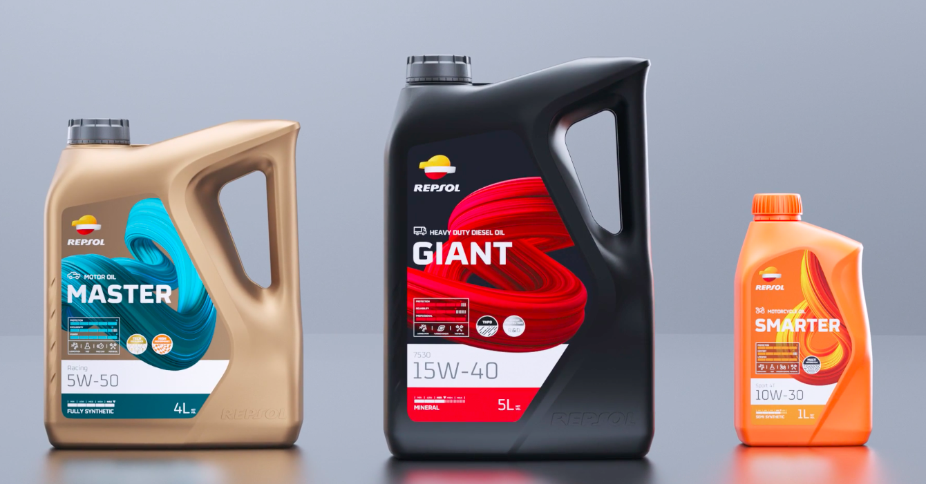 Repsol雷普索爾汽車卡車摩托車潤滑油桶型設計包裝設計“3D環(huán)繞元素“