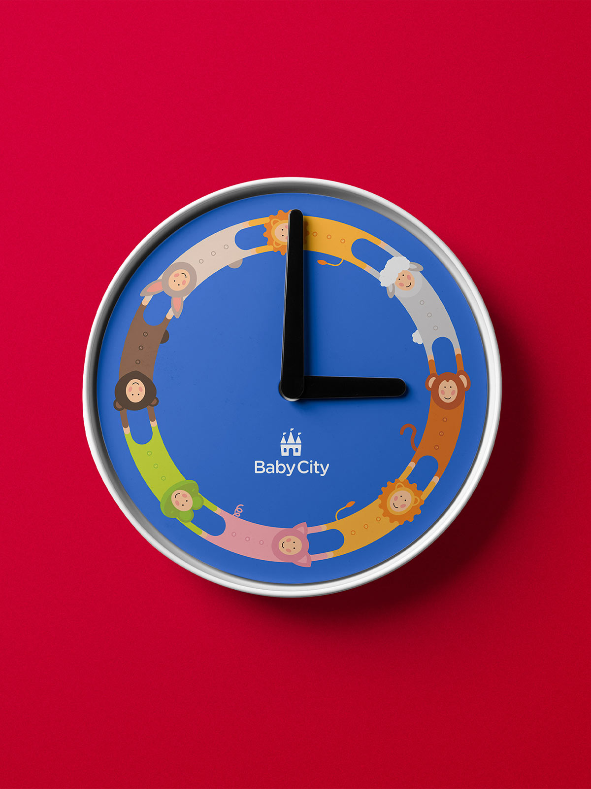 Baby City 嬰兒城嬰兒用品品牌vi設計，首尾相連的卡通人物視覺