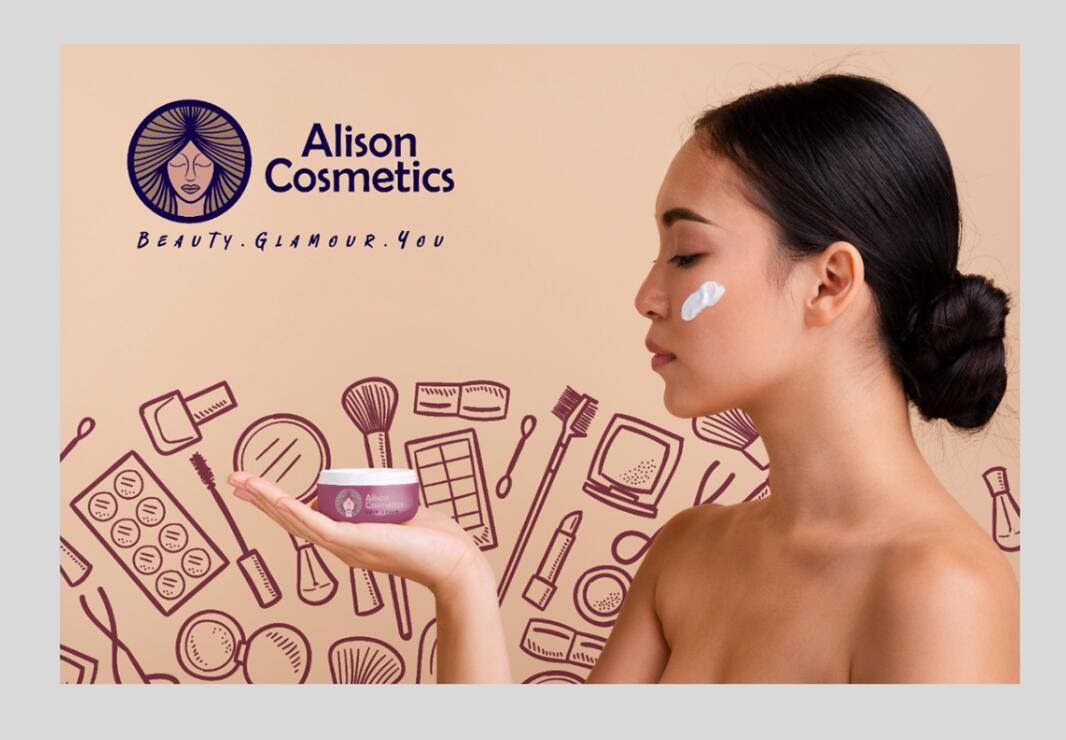 Alison艾 莉森化妝品品牌logo設計“女性頭像”圖案