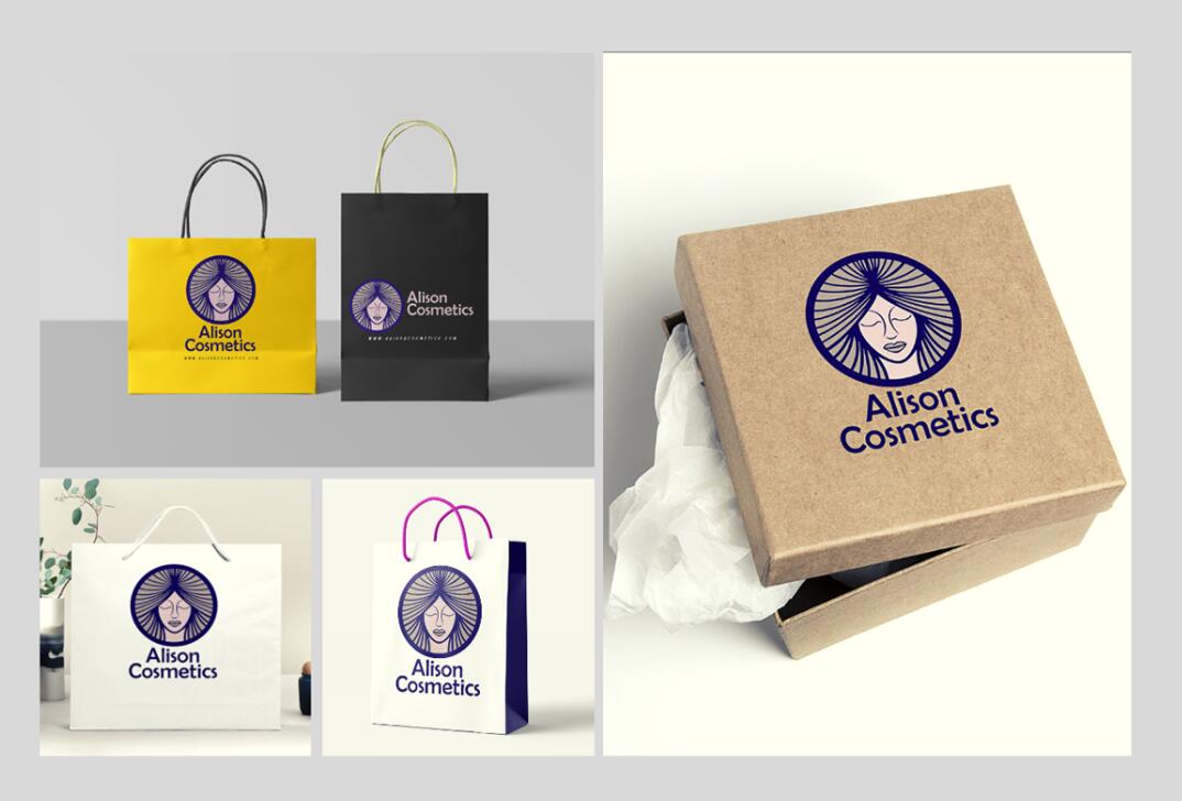 Alison艾 莉森化妝品品牌logo設計“女性頭像”圖案