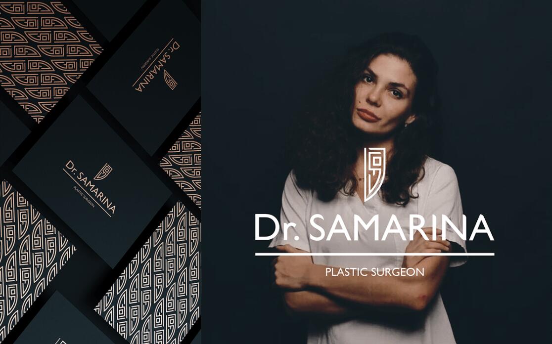 Dr.samarina 美容整形診所醫院logo設計，“字母DSO+手術刀”圖形創意