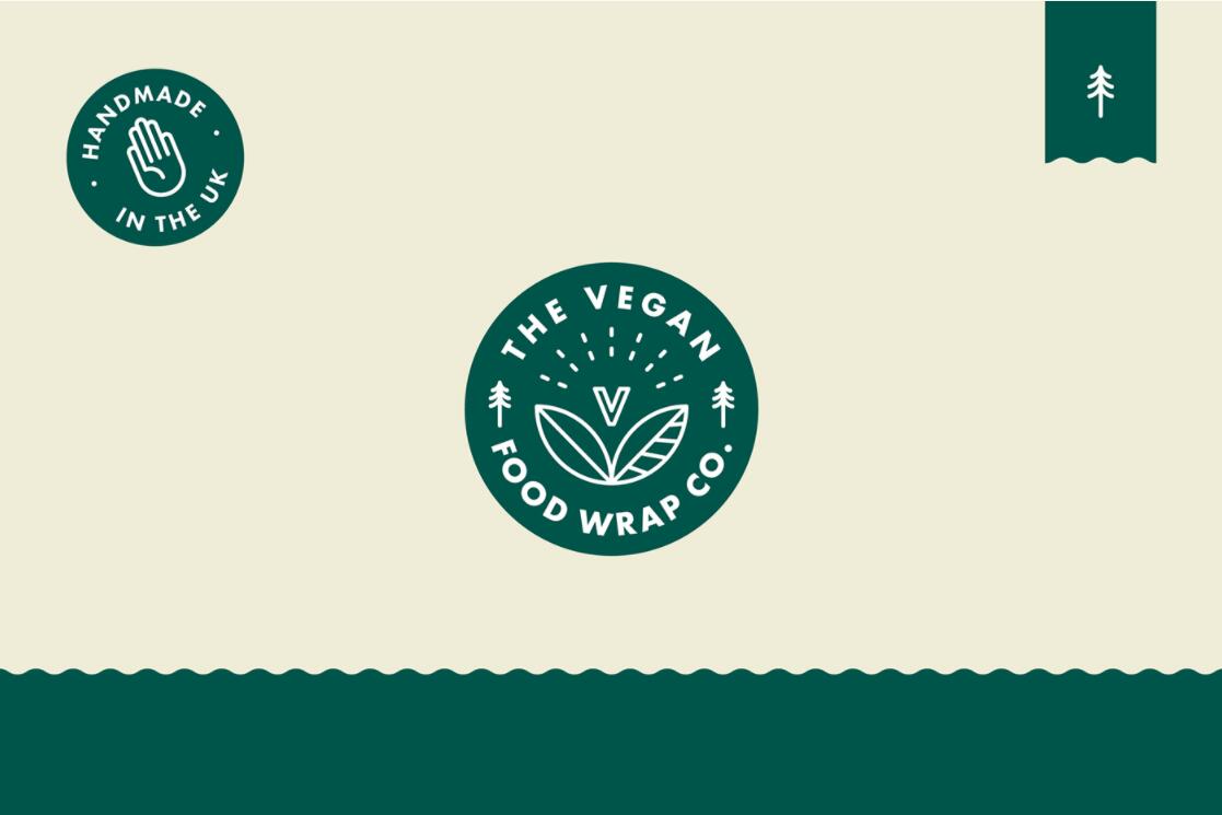 The Vegan 天然植物素食品牌logo設計“有機徽章”圖案