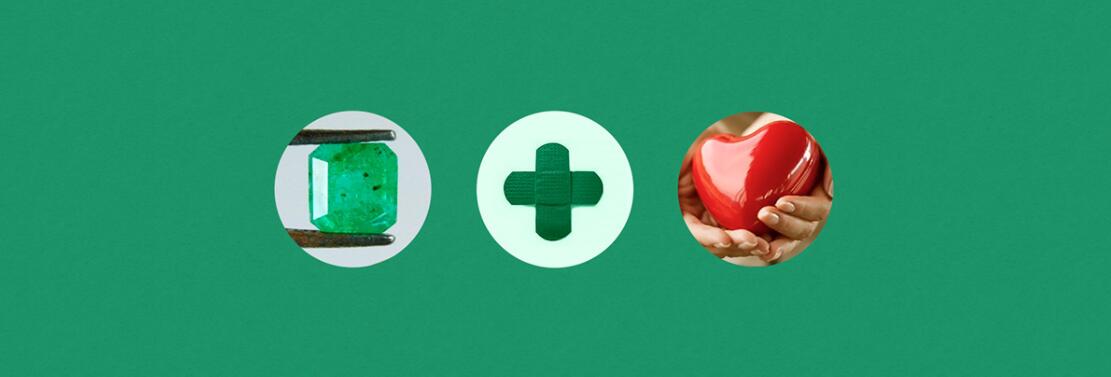 Esmeralda 保健診所醫院logo設計vi設計，醫療十字、膠囊與愛心元素