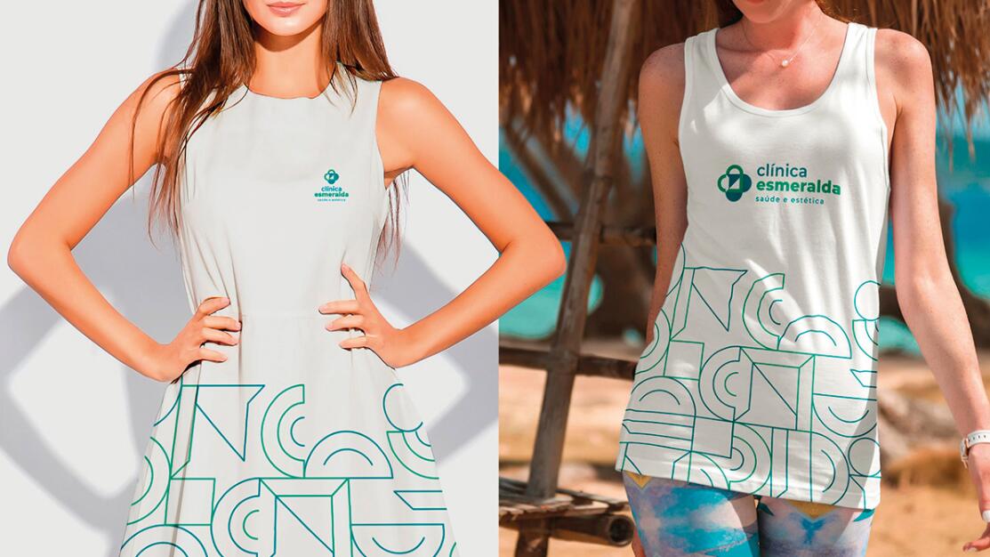 Esmeralda 保健診所醫院logo設計vi設計，醫療十字、膠囊與愛心元素