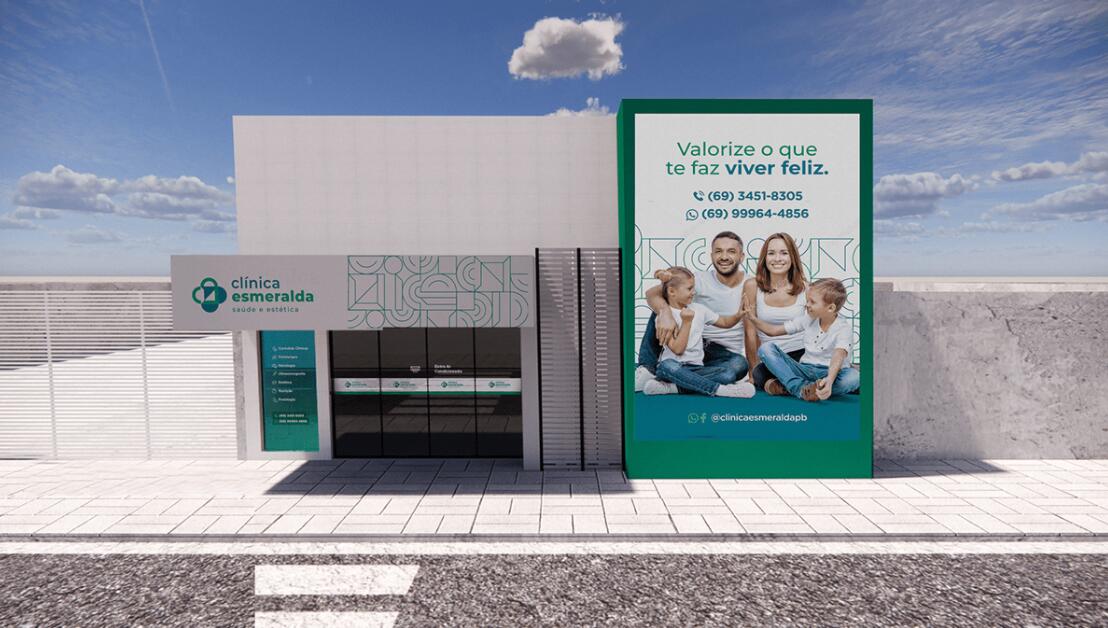 Esmeralda 保健診所醫院logo設計vi設計，醫療十字、膠囊與愛心元素