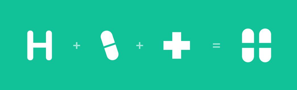 Hera Clinic 赫拉診所醫院logo設計vi設計，H字母+十字