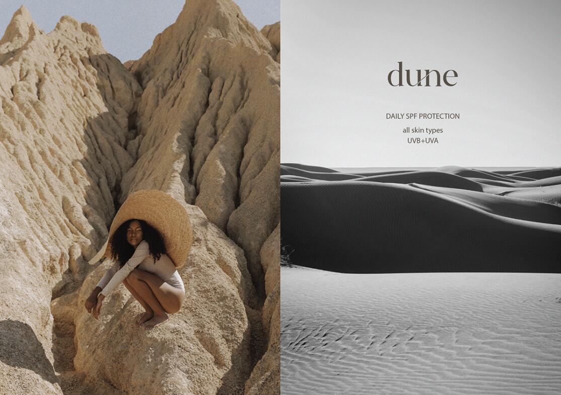 DUNE 防曬霜護膚品化妝品包裝設計“沙漠黑白照片”