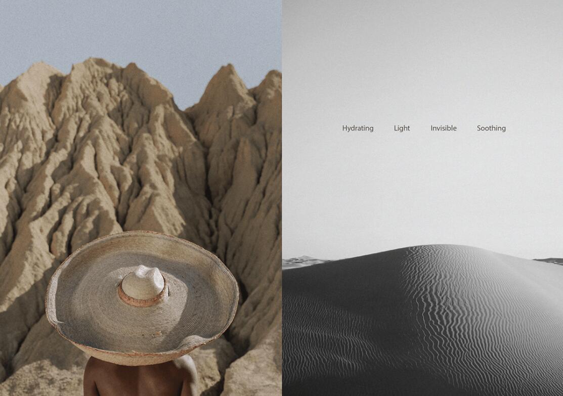 DUNE 防曬霜護膚品化妝品包裝設計“沙漠黑白照片”