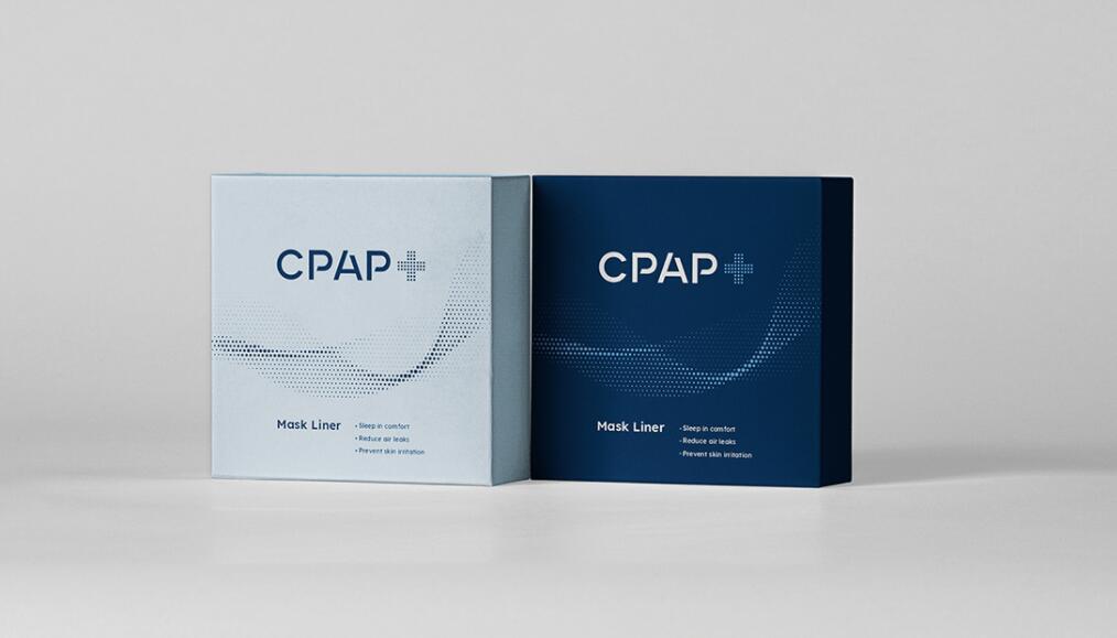 CPAP+睡眠呼吸暫停通氣治療醫療設備品牌logo設計視覺形象vi設計“圓點氣流”圖案