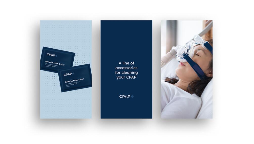 CPAP+睡眠呼吸暫停通氣治療醫療設備品牌logo設計視覺形象vi設計“圓點氣流”圖案