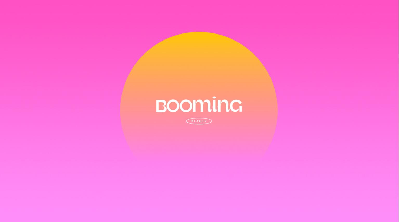 BOOMING 彩妝化妝品包裝設計，“粉金漸變色”金屬箔和閃光裝飾設計