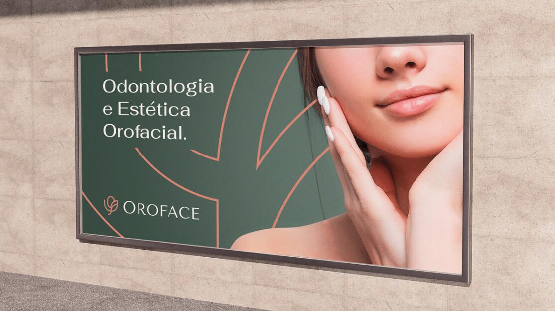 Oroface牙科牙齒矯正與口腔美容診所logo設計vi設計，花朵字母logo+粉綠配色