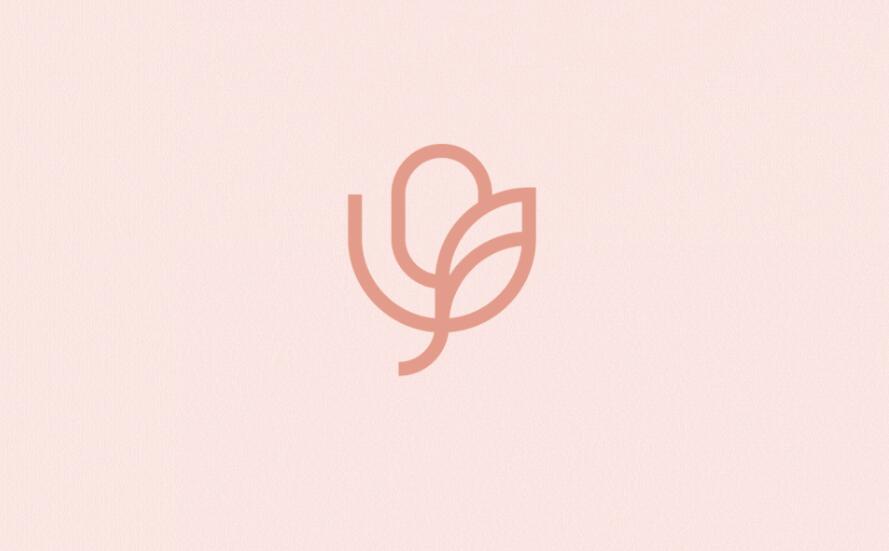 Oroface牙科牙齒矯正與口腔美容診所logo設計vi設計，花朵字母logo+粉綠配色