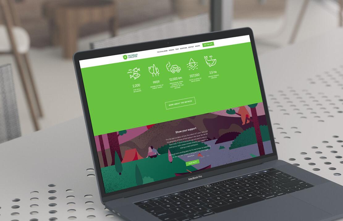 The Darwin Challenge不吃肉app應用程序界面設計與風景矢量插畫設計風格