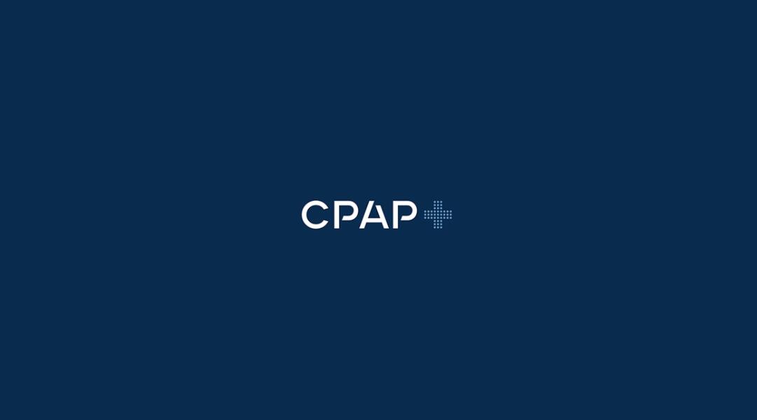 CPAP+睡眠呼吸暫停通氣治療醫療設備品牌logo設計“圓點十字”
