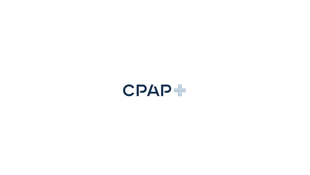 CPAP+睡眠呼吸暫停通氣治療醫療設備品牌logo設計“圓點十字”
