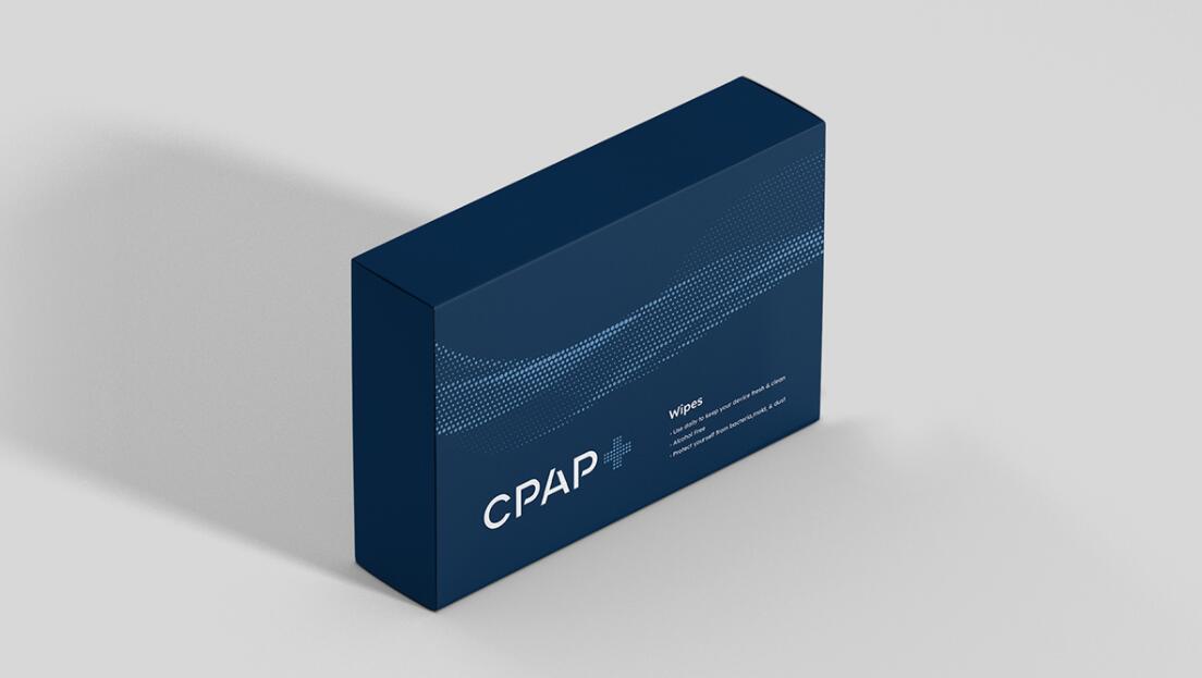 CPAP+睡眠呼吸暫停通氣治療醫療設備品牌logo設計視覺形象vi設計“圓點氣流”圖案