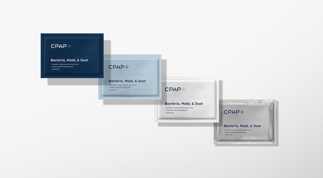 CPAP+睡眠呼吸暫停通氣治療醫療設備品牌logo設計視覺形象vi設計“圓點氣流”圖案