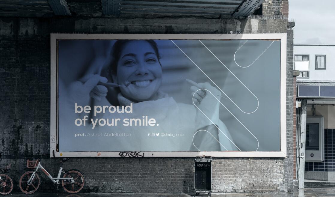 DMIC 亞科診所品牌logo-vi設(shè)計(jì)，明亮輕藍(lán)紫色搭配略灰色