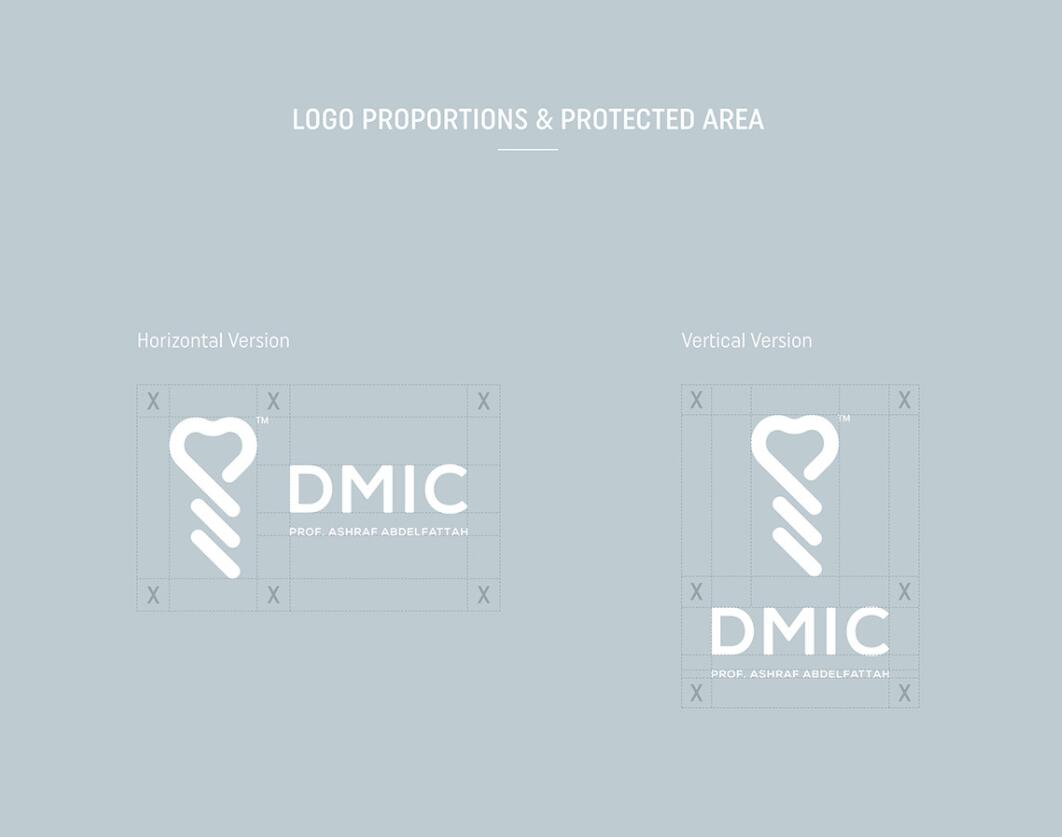 DMIC 亞科診所品牌logo-vi設(shè)計(jì)，明亮輕藍(lán)紫色搭配略灰色