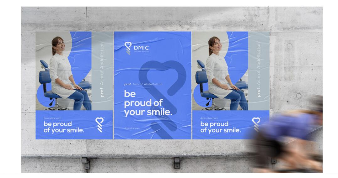 DMIC 亞科診所品牌logo-vi設(shè)計(jì)，明亮輕藍(lán)紫色搭配略灰色