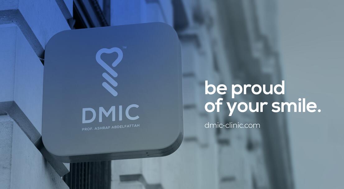 DMIC 亞科診所品牌logo-vi設(shè)計(jì)，明亮輕藍(lán)紫色搭配略灰色